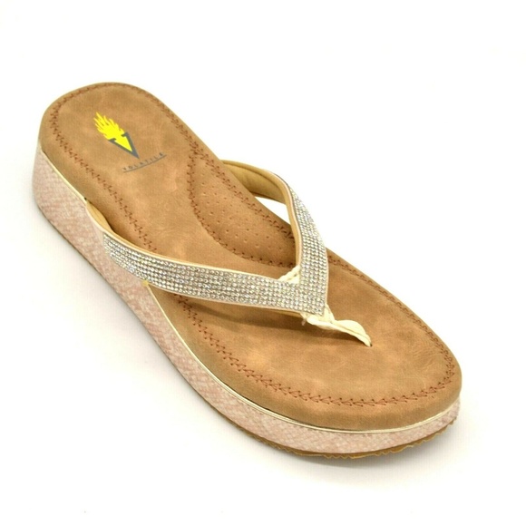 VOLATILE Shoes - Volatile Ory Metallic Snake Print Sandals 9 New